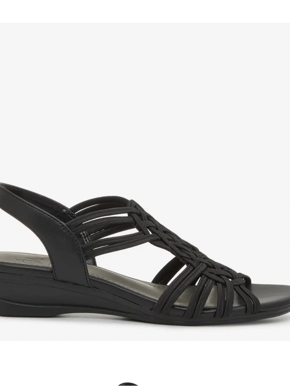 Impo Black Knotted Strappy Wedge Sandal